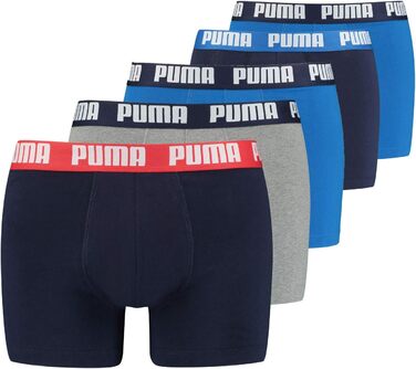 Боксерки чоловічі Puma Basic (5 шт. в упаковці), блакитний/сірий/меланж, розмір M