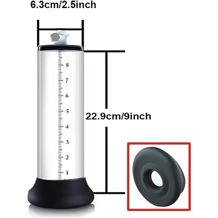 Насос для збільшення статевого члена Qiyasex з манометром, преміум-якість, знімний манжет, для чоловіків