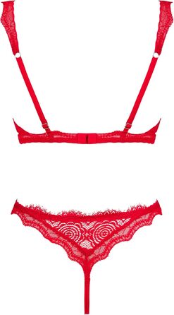 Сексуальний жіночий комплект нижньої білизни Selente Love & Fun: бюстгальтер, пояс-стрінг, танга та шовкова маска для очей, червоний, XS-S