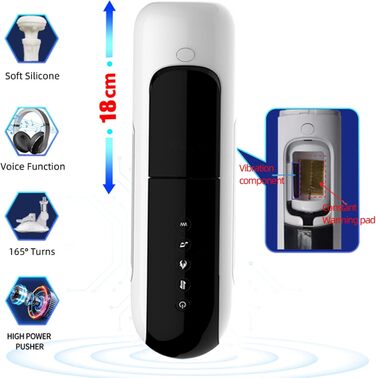 Електричний мастурбатор чаша для чоловіків з телескопічною функцією та 10 вібраціями. Іграшка для дорослих, секс-іграшка для чоловіків