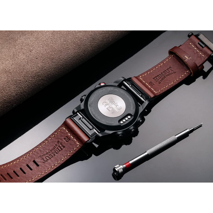 Шкіряний ремінець для годинника Garmin (22мм) — Ретро-вінтажний замінний браслет для Fenix, Forerunner, Vivoactive, Approach, MARQ, Quatix, D2, коричневий з білим швом