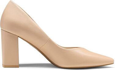 Жіночі туфлі-човники DREAM PAIRS на високому стійкому каблуку, елегантне взуття для вечірок, бежевий колір (Nude), PU-шкіра, розмір 38.5 EU