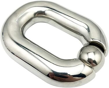 Еротичний ходенсак (овальний) з кулькою-розтягувачем, нержавіюча сталь, CBT, металевий ходенсак, кільце для статевого члена, тренажер для розтягування