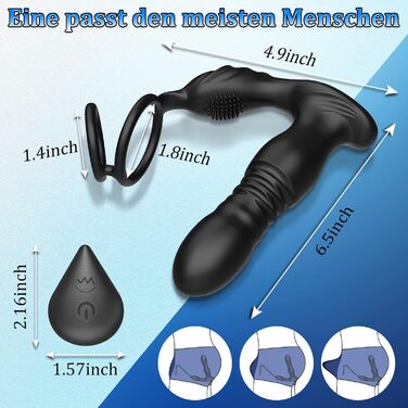 3-в-1 вібратори для анал, масажер простати для чоловіків, секс-іграшки для жінок з 10 режимами вібрації та телескопічною конструкцією