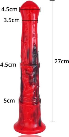 Аналдильдо Roluck 27 см для чоловіків та жінок: стимулятор G-точки, масажер простати, анальний секс-іграшка (червоний + чорний)