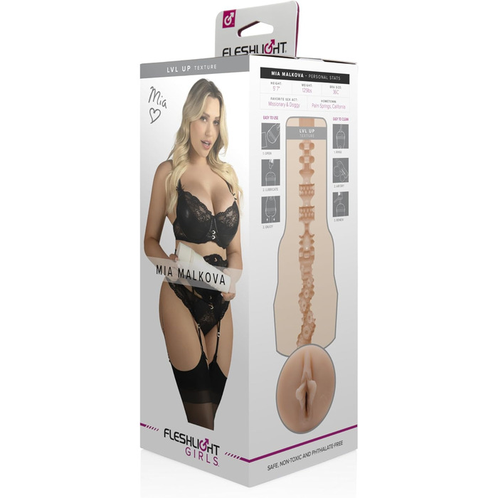 Мастурбатор Fleshlight Mia Malkova Lvl Up (Lady) - SuperSkin, надзвичайно реалістичний секс-іграшка