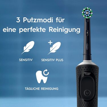 Електрична зубна щітка Oral-B Vitality Pro, чорна, 3 режими чищення, 1 насадка в комплекті