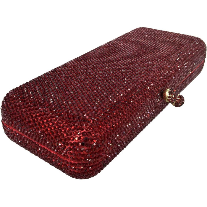 Жіночий вечірній клатч Boutique De FGG з кристалами та стразами для весіль та вечірок, міні-сумка бордового кольору