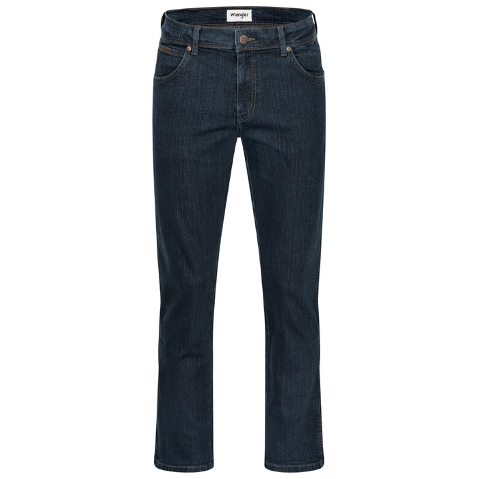 Чоловічі джинси Wrangler Texas Regular Fit Stretch — прямі денімові штани з бавовни, Blue Black