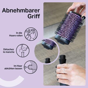Набір багатофункціональних брашинг-щіток для волосся Olivia Garden Multibrush Curlers Kit (4 насадки та ручка), для створення локонів та об'єму, 55 мм