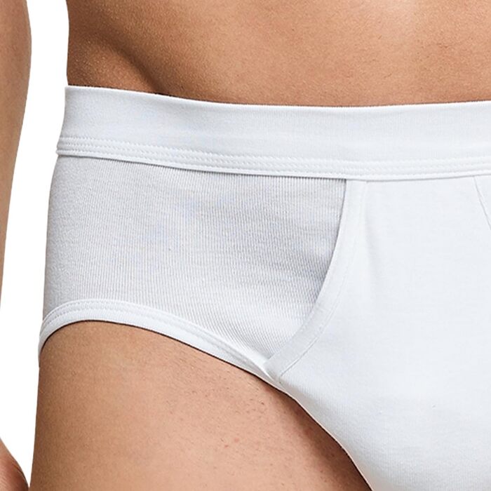 Труси чоловічі Schiesser з вирізом, рифлений трикотаж, білі, 4 штуки в упаковці, розмір L