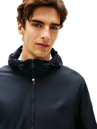 Чоловіча вітрівка Tommy Hilfiger з капюшоном, спортивна куртка (XS, Blue Desert Sky)