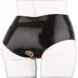 Латексні шорти сексуальної білизни з анальним конденсатом для косплею, чорні (L), 1 шт.