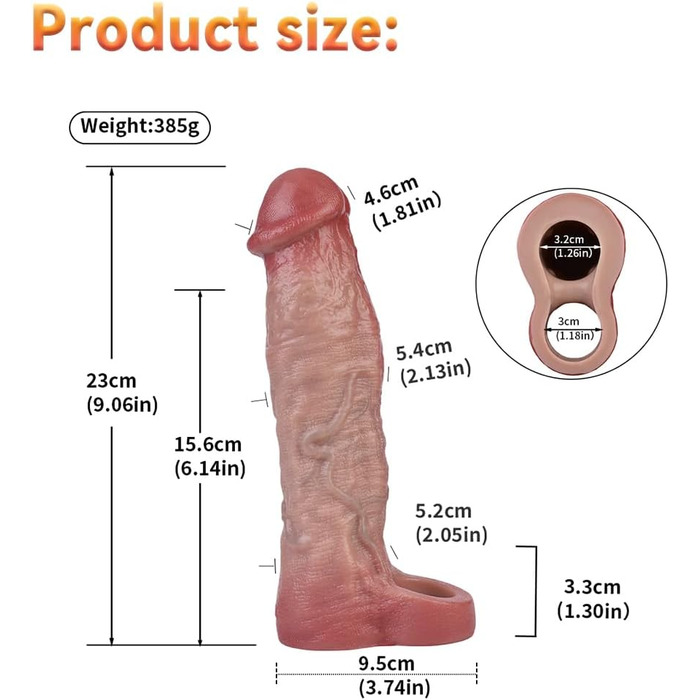 Електричний реалістичний дилдо-рукав для чоловіків з вібрацією (10 режимів) - силіконовий дилдо для стимуляції та збільшення пеніса