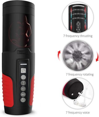 Автоматичний електричний мастурбатор-чаша з 7 телескопічними функціями та режимами обертання. Іграшка для чоловіків