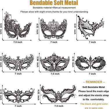 Маска для пар MYMENU, вечірня, з металу та стразів, у стилі Венеції, для прому та балу, золота
