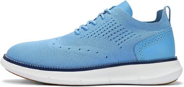 Чоловічі класичні туфлі SVNKE Oxfords — ділові шкіряні черевики на шнурівці, сині (Bleu Caroline), розмір 47 EU