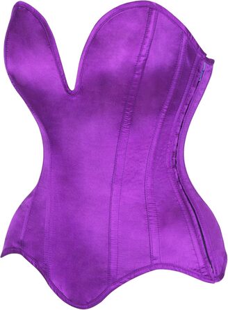 Корсет Daisy Corsets з темного фіолетового атласу, Overbust, сталеві ребра, виріз на шиї, XS