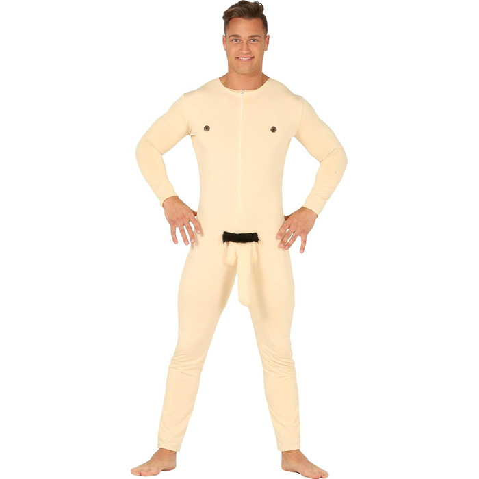 Костюм для вечірки холостяка FIESTAS GUIRCA Nackter Adam – костюм оголеного чоловіка, включає комбінезон та пеніс. Розмір M (48-50). Ідеально для карнавалу, фашинг та вечірок.