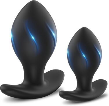 Набір анальних пробок Meeteel з вібрацією (4 шт.) з силікону - 12 режимів, 3 розміри. Анальні пробки для пар, стимуляція простати для чоловіків та жінок