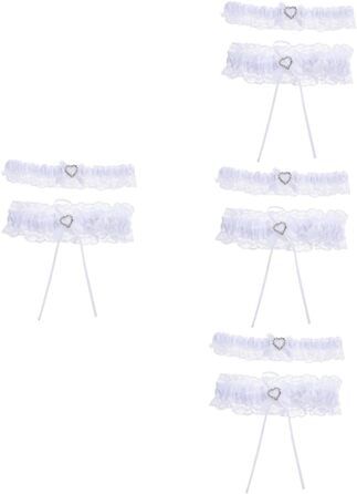 Набір мереживних стрічок для ніг (4 шт.) SHERCHPRY – аксесуари для весілля та урочистих подій, білі мереживні стрічки для ніг, 18x4 см