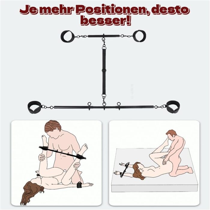 Розпірка для бондажу з металу, наручники та кайдани для ніг BDSM для пар (чорний)