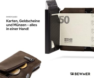 Преміальний кредитний картхолдер BEWMER — Слім-гаманець з RFID-захистом для чоловіків та жінок, коричневий