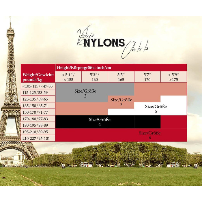 Чулки нейлонові Vicky's Oh La La Nahtnylons, 100% нейлон, чорний, розмір 2-6 (XS-XL), 6 шт.