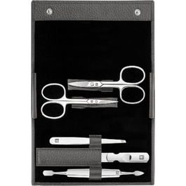 Набір для манікюру та педикюру ZWILLING Premium Edition (5 предметів), нержавіюча сталь, шкіряний футляр, сірий