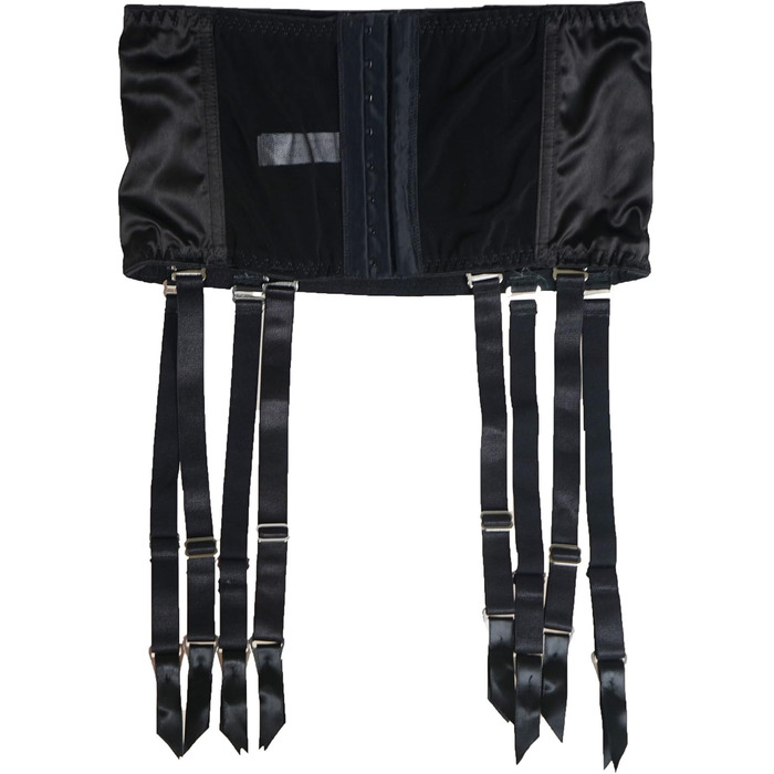 Жіночі стрічки для панчіх TVRtyle S5078S, 8 стрічок, чорний колір, з металевими пряжками