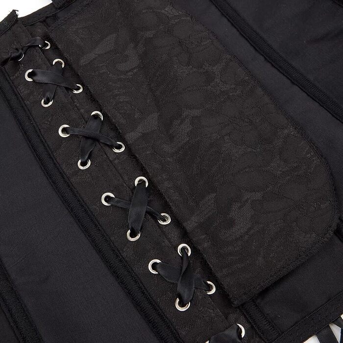 Корсет топ бюстєль для жінок, оверсайз, атлас, квіткова мереживна шнуровка, плюс сайз, бодішейпер, білий 2550 (3XL, чорний)