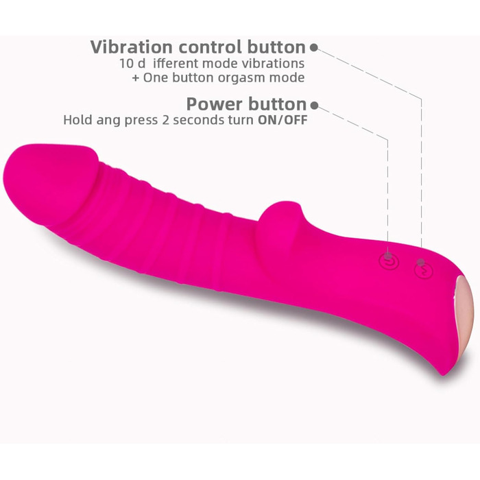 Вібратор G-точка з силікону для жінок, 10 режимів, Rabbit Vibrator, червоний