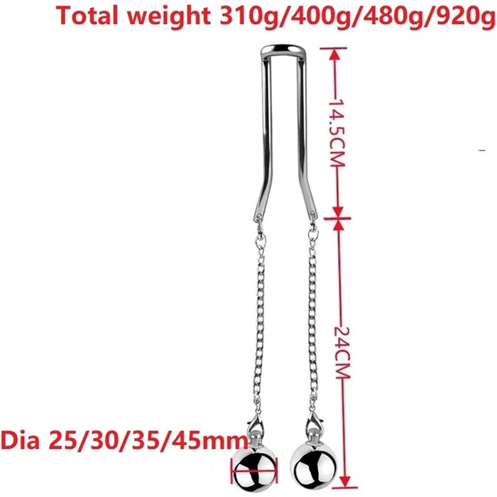 Сталевий Ball-Stretcher Hrekssi з металевими кульками (2 шт.) - кільце для статевих органів, CBT, вага для яєчок, тренажер для покращення ерекції, для чоловіків, 25 мм