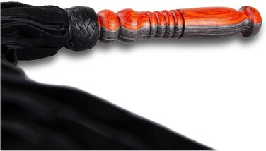 Ручна гефтована батогом з шкіри, 70 см - BDSM, SM, іграшки для дорослих, для чоловіків та домінант - набір для еротики та бондіджу, помаранчево-чорний