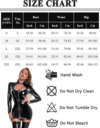 Жіночий сексуальний міні-костюм FEOYA з блискавкою для вечірок, клубу та косплею (чорний, S)