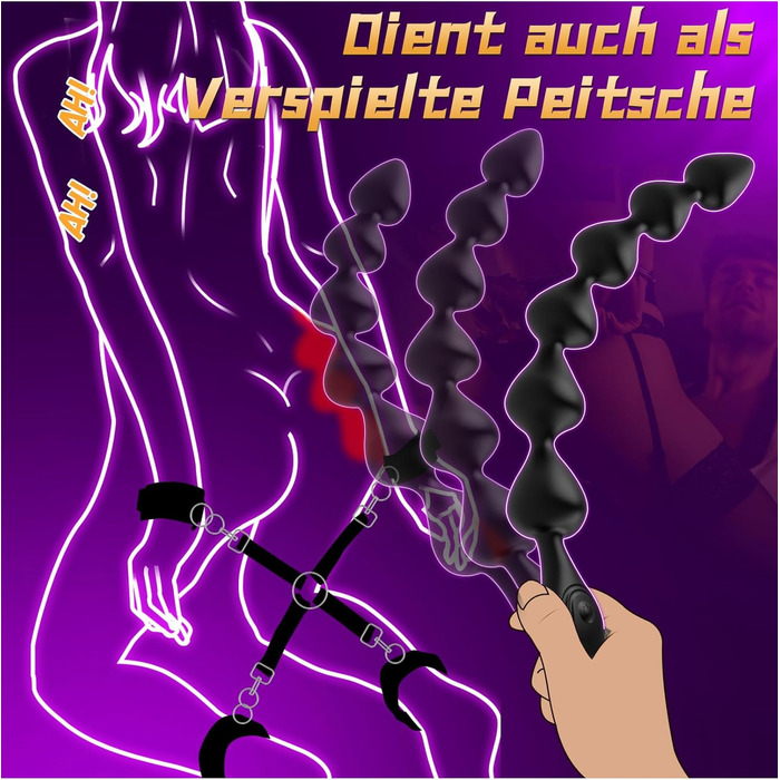 Анальний дildo з рідкого силікону з 10 режимами вібрації, 36 см. Іграшка для пар, BDSM, стимуляція простати (для чоловіків та жінок)