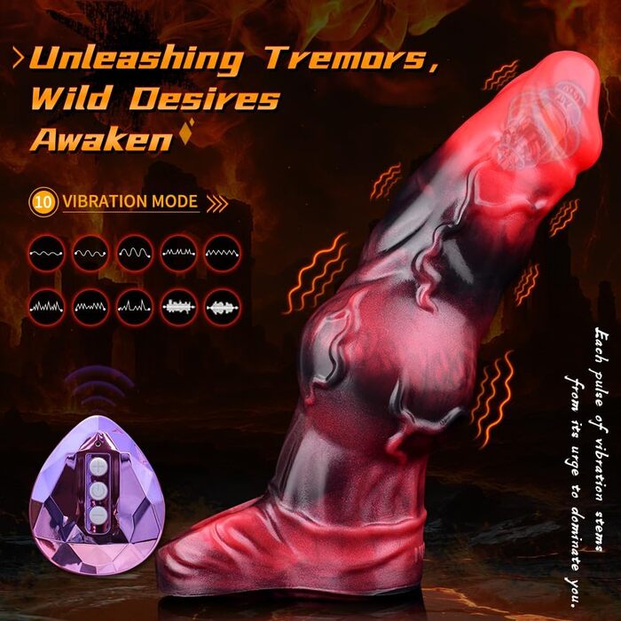 Вібратор-аналіз для пар: реалістичний вібратор у вигляді собачого пениса з 10 режимами