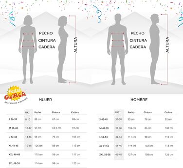 Костюм для вечірок FIESTAS GUIRCA з прихованим повідомленням для дорослих - шаль, пояс, комбінезон, пеніс та капелюх. Ідеально для холостяцьких вечірок, дорослих вечірок та веселих свят. Розмір M (48-50)