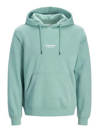 Чоловічий худі Jack & Jones з принтом, органічна бавовна, Mineral Blue, розмір XL