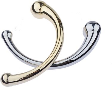 Анальний стимулятор Doppelkopf з подвійним наконеччям: стик, кульки, для чоловіків та жінок. Стимулятор G-точки, вагінальний/анальний дилататор, метал, золото, L, преміум якість