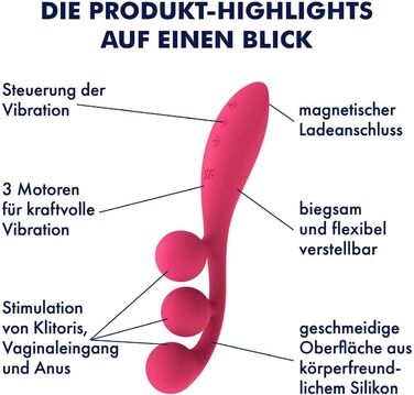 Satisfyer Tri Ball 1: жіноча вібратор з трьома моторами | Водонепроникний секс-іграшка | 20,5 см