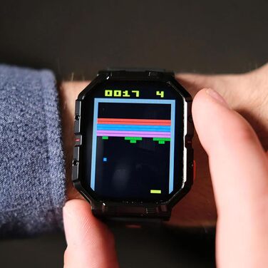 Ретро-ігровий смарт-годинник Atari 2600 My Play Watch з вбудованими іграми (Pong, Missile Command, Super-Breakout), фітнес-трекером та захистом IP68