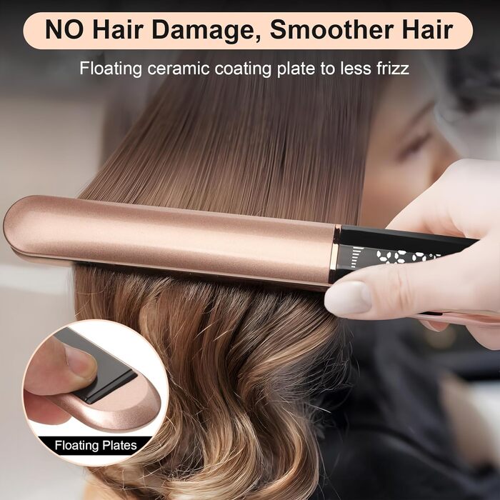 Випрямляч для волосся UNOBEY Ceramic Straight 2 в 1 для гладкого та блискучого волосся, керамічний стайлер для випрямлення та завивки, 150°C-230°C, антифриз ефект, колір рожеве золото
