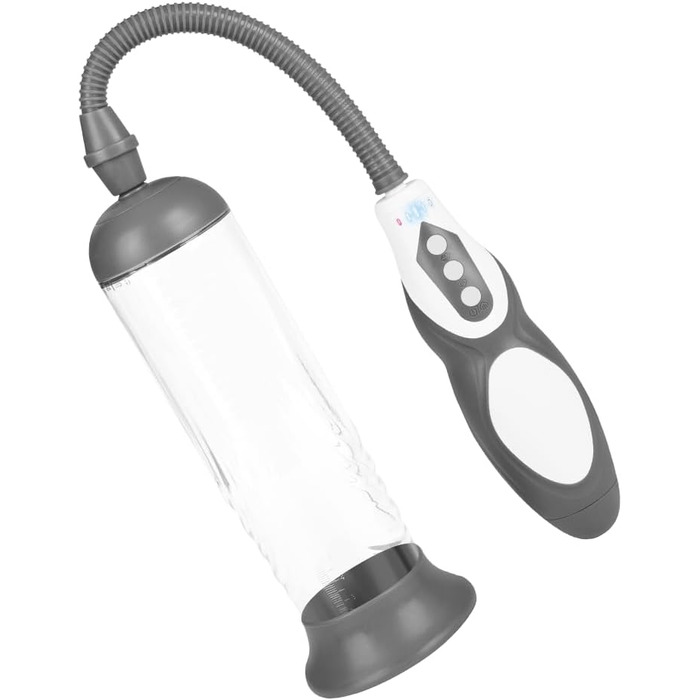 Електрична чоловіча помпа, 21 см, водонепроникна (IPX7), перезаряджувана, 4 режими та 4 інтенсивності, 2 манжети, міцні матеріали