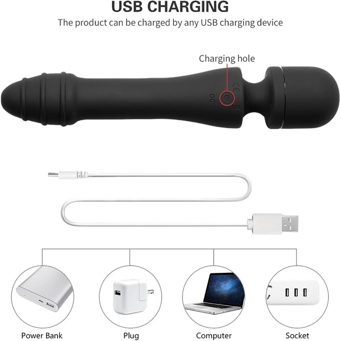 Вібратор Doppelkopf 2-в-1 з 10 режимами вібрації та функцією нагріву, JFRong - масажер для G-точки та клітора, водонепроникний, перезаряджається, для жінок