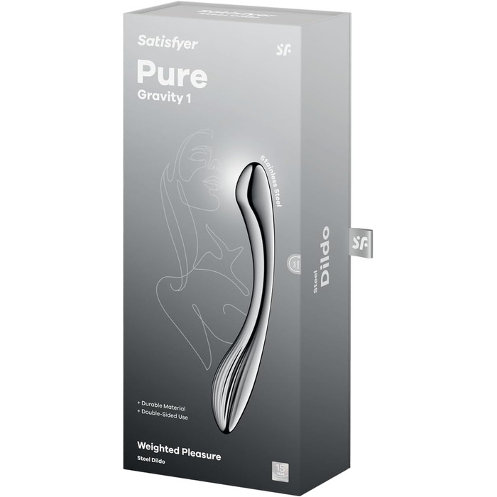 Satisfyer Pure Gravity 1: сталевий дildo для жінок з рифленням та вигинами | Інтимні іграшки для дорослих | Ергономічний дизайн, нагрівання та охолодження | Wellness-інструменти для жінок