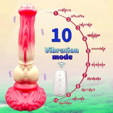 Вібратор реалістичної собаки, анальний дildo з 10 режимами вібрації, для чоловіків та жінок