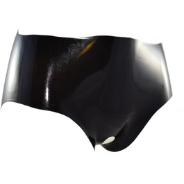 Латексний сліп з кроком Rubberfashion - панчохи з латексу з отвором, чорний, 0.4 мм (для жінок та чоловіків)