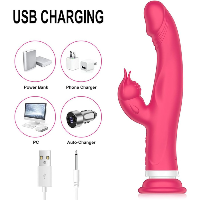 Вібратор JFRong 3-в-1 з присоскою та функцією нагріву для жінок, силікон, 10 режимів, тихий, стимулятор G-точки та клітора, еротична іграшка для жінок та пар, колір: фіолетовий