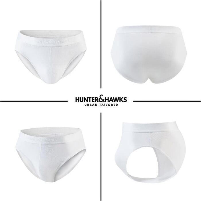 Боксерки чоловічі Hunter & Hawks 4 шт. у наборі, розмір S-6X, м'які, антибактеріальні, дихаючі, ідеальна посадка, Coo Dry Sips, мультипак (XXL, білий)
